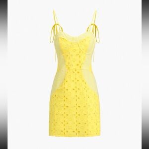 Commense paisley lace mini dress